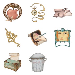Art Nouveau icon sets preview