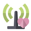 heart, antenna icon