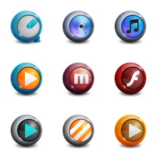 3D Media Players icon sets preview