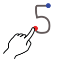 number, five, stroke, gestureworks icon