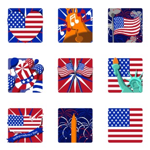 Independence Day icon sets preview