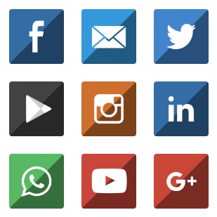 Miu square gloss social icon sets preview