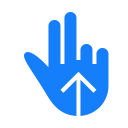 two, swipe, up, fingers icon
