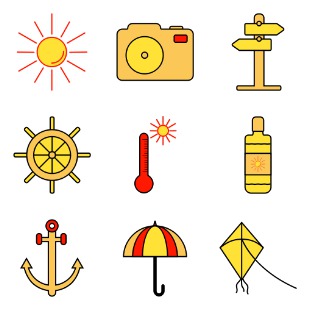Summer Time Element Vol 1 icon sets preview