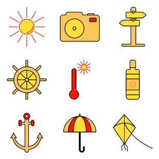 Summer Time Element Vol 1 icon sets preview