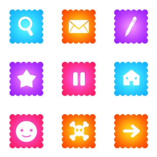 Fluo Blog icon sets preview