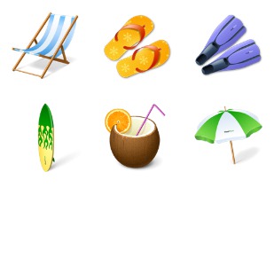 Vacation icon sets preview