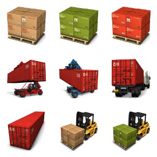 Container 2 icon sets preview