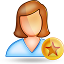 fav, female, user icon