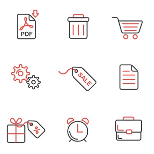 Line set icon sets preview