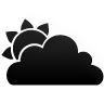 cloudy, partly, black icon