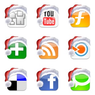 Christmas Social Bookmark icon sets preview