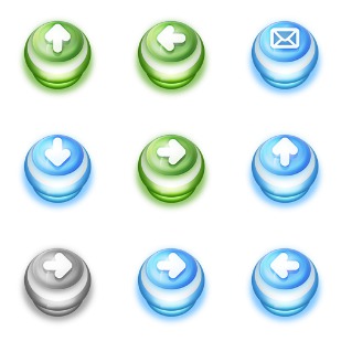 Pushdown Buttons icon sets preview