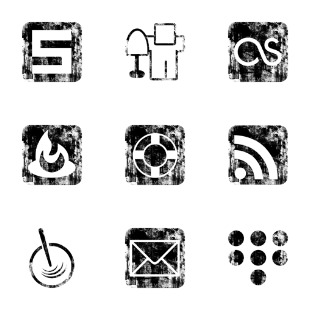 Grunge Social Media icon sets preview