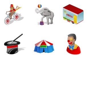 Circus icon sets preview