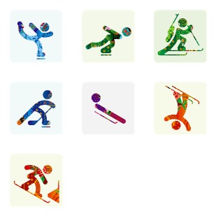 Sochi 2014 Color icon sets preview