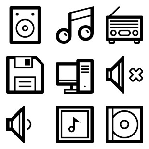 Multimedia icon sets preview