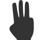 three, fingers icon