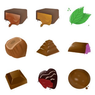 Chocolate icon sets preview