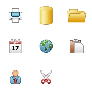Warm toolbar icon sets preview