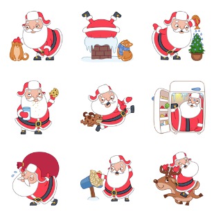 Santa Stickers icon sets preview