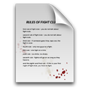 document, fight club, paper, rules, blood icon