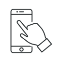 hand, phone, smartphone, mobile, finger, touch, click icon