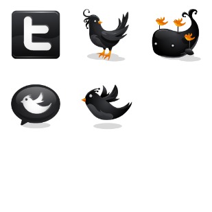 Black Twitter icon sets preview