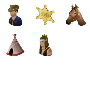 Wild West icon sets preview