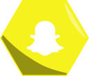 snapchat, media, hexagon, networking, social icon