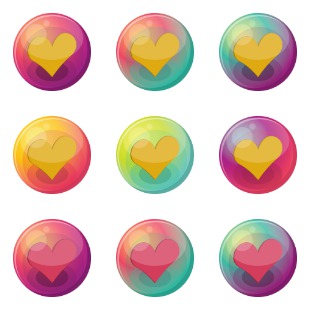 Heart Bubble icon sets preview