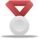 silver, metal, red icon