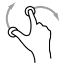 two, gestureworks, finger, rotate icon