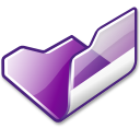 open, violet, folder icon