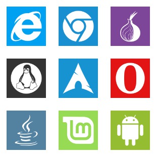 System Flat Buttons icon sets preview