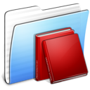 folder, aqua, stripped, library icon