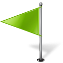 Chartreuse, Flag, Left, Map, Marker icon