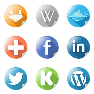 Social Network Round Gloss Shine icon sets preview