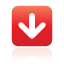 navigation, red, down, button icon