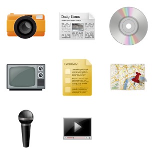 Media icon sets preview