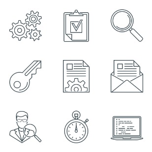 Thin Line for SEO and Development icon sets preview