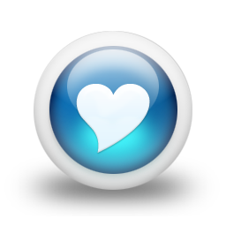 glossy, valentine, heart, love, blue icon