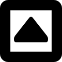 Up arrow triangle in a square gross outline icon
