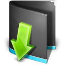 Black, Downloads, Folder icon