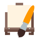 brush, paint, painting, easel, art icon