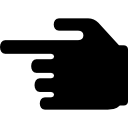 Hand with forefinger pointing to left icon