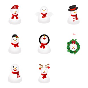 Funny Snowmen icon sets preview