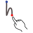 h, uppercase, gestureworks, letter, stroke icon