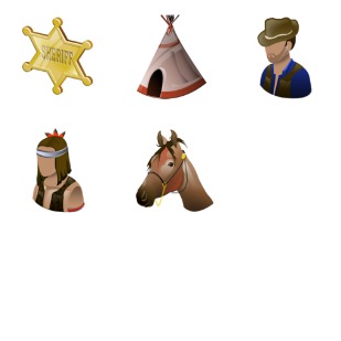 Wild West icon sets preview