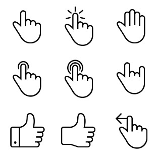 Hawcons Gesture Stroke icon sets preview